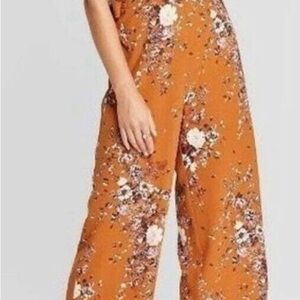 Floral Orange Jumpsuit-Xhilaration One Piece Medium